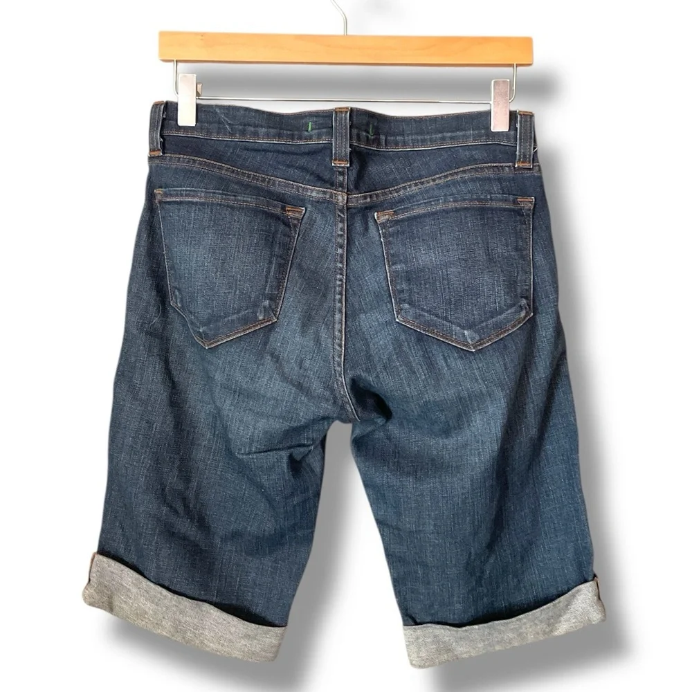 J Brand Medium Wash Saturn Blue Mid Rise Cuffed Bermuda Short Size 27